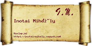 Inotai Mihály névjegykártya